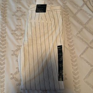 Banana Republic Cream Striped Straight Leg Pants
